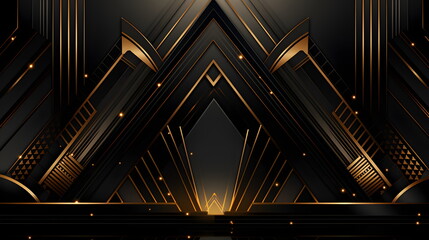 black and gold art deco pattern
