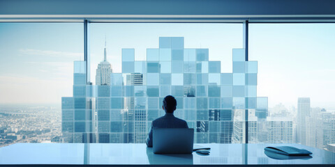 generated illustration of the programmer or coder is working on the computer