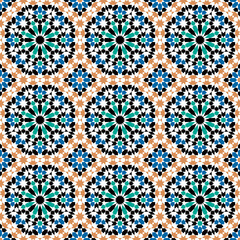 Canvas Print - Seamless arabic geometric ornament based on traditional arabic art. Arabian tile. 