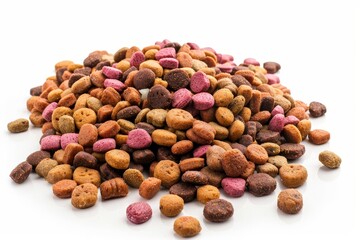 Wall Mural - Cat food on white background