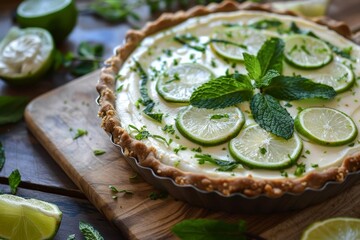 Canvas Print - Pie with lime mint and rum flavor