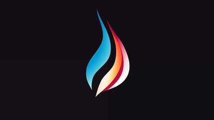 Abstract Colorful Flame Logo with Blue, Red, and Yellow Gradients