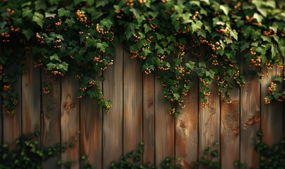 Garden fence with ivy