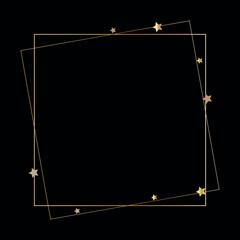Wall Mural - Luxury black background with gold stars