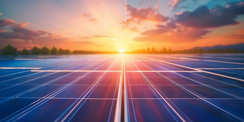 Canvas Print - Solar panels harness suns power promoting sustainable energy and ecological importance. Concept Sustainable Energy, Solar Power, Environmental Conservation, Ecological Importance, Renewable Resources