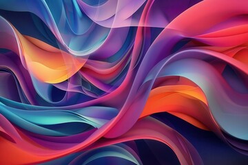 Canvas Print - abstract background with colorful twisted shapes in dynamic motion digital art for modern design