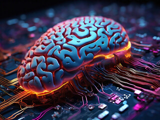 Canvas Print - Brain Circuit Board