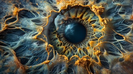Wall Mural -  A tight shot of an animal's eye interior, revealing its intricate anatomical makeup