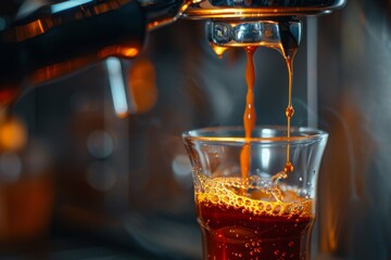 Espresso Brewing into Glass