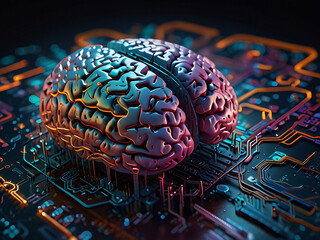 Wall Mural - Brain Circuit Board