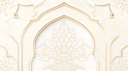 Wall Mural - 2D flat design for an oriental wedding card