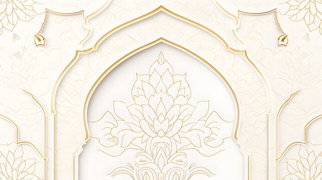2D flat design for an oriental wedding card