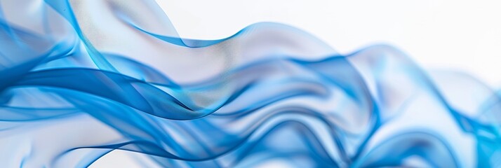 Wall Mural - a close-up photo of a vibrant blue abstract wave pattern against a soft white background