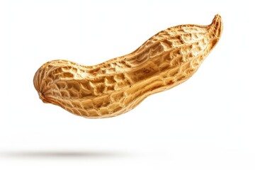 Wall Mural - Peanut falling on white background with full depth of field isolated with clipping path
