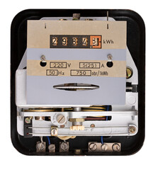 Poster - Electric meter for measuring the amount of electricity consumed in households.