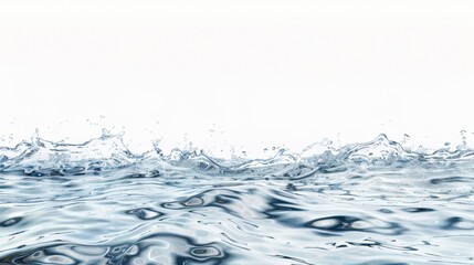 Wall Mural - Water splashing and creating waves on a white background, clean and fresh.