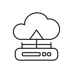 Wall Mural - Hosting outline icon. Cloud computing icon outline. Vector illustration. Containing cloud computing, download, data, edge computing, api, security system, server, upload, idea.