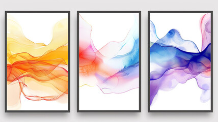 Wall Mural - Watercolor Modern Art Poster Set