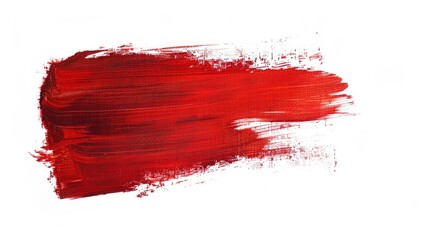 Wall Mural - Red brush stroke isolated over white background, red lipstick