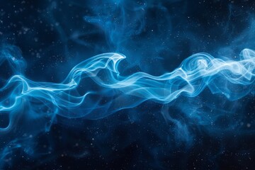 Wall Mural - Abstract Blue Smoke and Light Waves