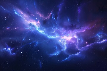 Poster - Vibrant Cosmic Nebula in Deep Space