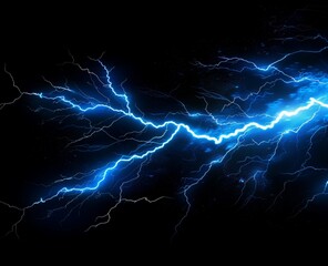 blue lightning bolt on black background