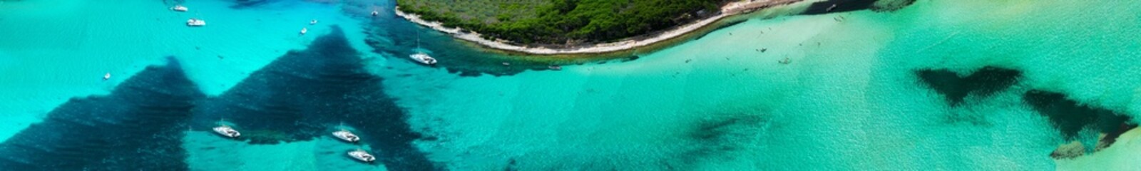 Sticker - Panoramic aerial view of Sakarun Beach near Zadar, Croatia