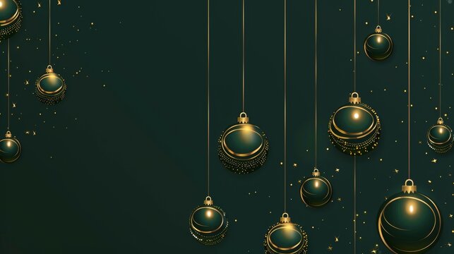 Elegant Hanging Christmas Ornaments Generative AI