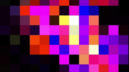Leinwandbilder - Abstract colorful pixel art on black background