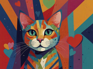 Sticker - Cubist Cat