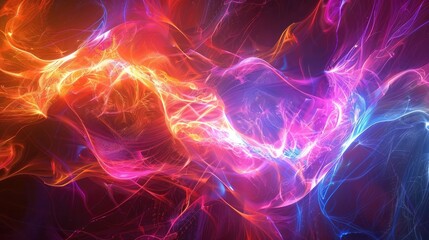 Poster - Abstract energy field background - Vibrant energy fields with electric patterns