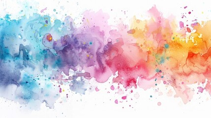 Wall Mural - Abstract watercolor splash background - Bright watercolor splashes blending seamlessly