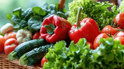 Poster - Healthy food and vegetable on the table