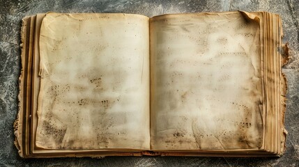 Vintage book open to a blank chapter page - A vintage book lying open with a blank chapter page, showcasing aged paper and elegant typography
