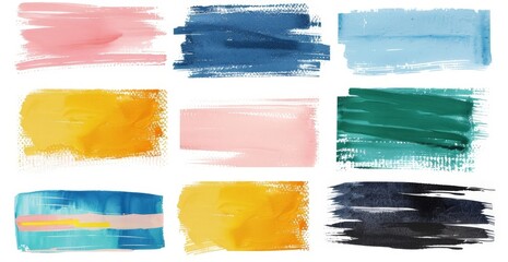 Stylish Graphic Design: Watercolor Brush Strokes Collection for Logos and Branding