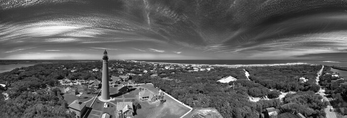 Sticker - Panoramic aerial view of Ponce de Leon Lighthouse at sunset, Florida