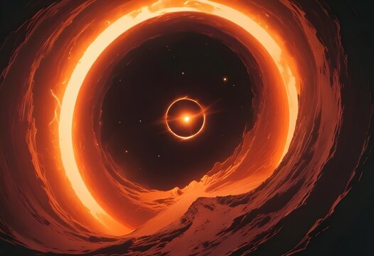 Fiery cosmic ring create with ai