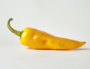 Wall Mural - Vibrant Fresh Yellow Bell Pepper on White Surface