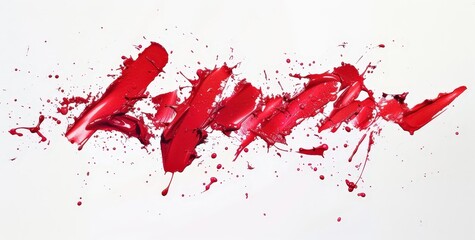 Wall Mural - Red Splatter Art with a White Background for Graphic Design