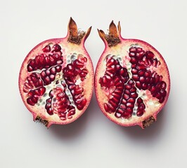 Wall Mural - Pomegranate Cut in Half: A Delicate Display of Nature's Bounty