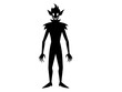 © Jafree - Black silhouette of evil clown with a creepy grin isolated on a white background. Concept of Halloween, circus performer, horror, spooky character. Print, art, design element, illustration