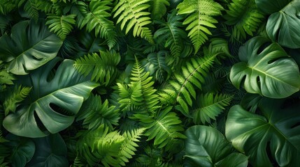 Poster -  Lush Tropical Foliage Pattern
