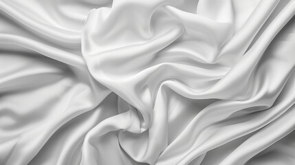 Wall Mural - Beautiful background luxury cloth with drapery and wavy folds of ivory color creased smooth silk satin material texture. Abstract monochrome luxurious fabric background