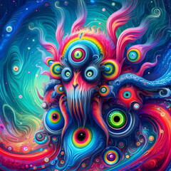  Colorful psychodelic animal chybrid
