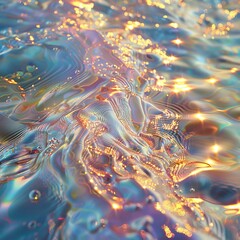 Poster - Abstract Background of Pastel Color. Water Surface with Iridescent Detail Colors