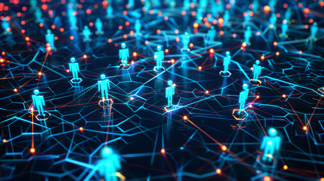 Social media platforms like Facebook and Twitter allow people all over the world to talk to each other. 3D images can be used to show how these connections work.