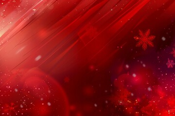 Wall Mural - a festive red holiday background with snowflakes and light streaks, creating a cheerful atmosphere f