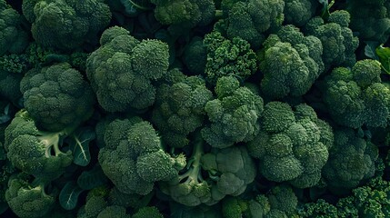 Colorful vegetable background. Horizontal wallpaper full of broccoli. Local product harvest season