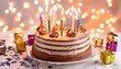 © Awan - Birthday cake with candles and back ground with birthday light