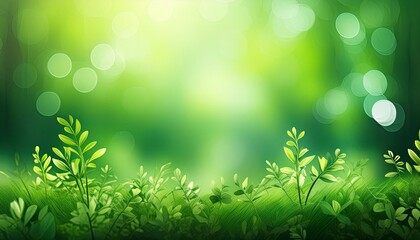 Wall Mural - soft blurred green background in fresh spring and summer colors with blurry dark borders and 